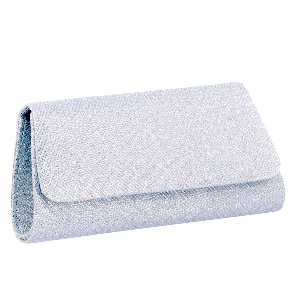 Silver Shimmer Clutch Handbag Crossbody